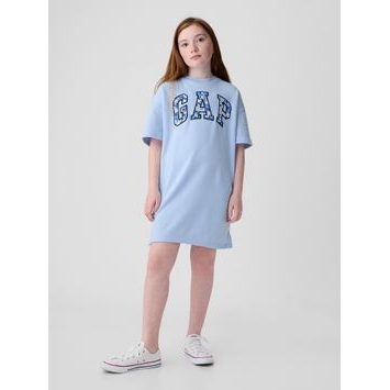 GAP 410062-00 Dětské šaty s logem oversize Modrá