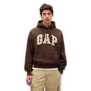 GAP 823104-04 Oversize mikina s logem Extra Heavyweight Unisex Hnědá