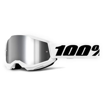 100% STRATA 2 Goggle White / Silver Mirror Lens