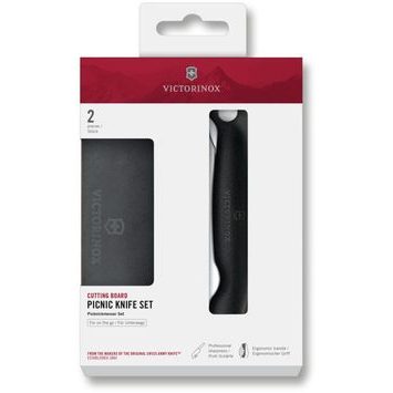 VICTORINOX Swiss Classic, cutting board set, 2pcs, 11cm, wavy, black