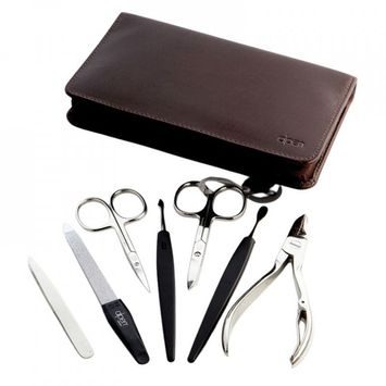 ALPEN Nickel na zip kožená hnědá 7 ks