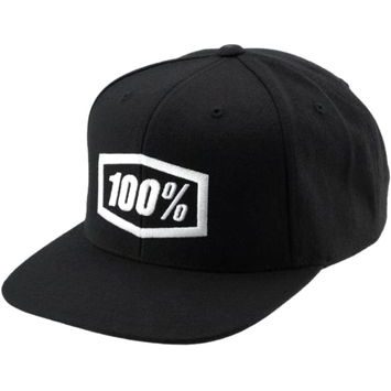 100% ICON Snapback Cap AJ Fit Black