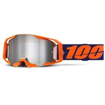100% ARMATIC Goggle Neon Orange - Mirror Silver Flash Lens