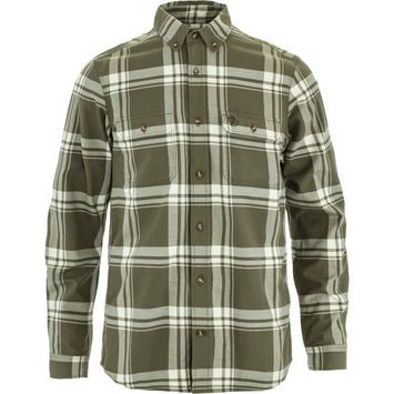 FJÄLLRÄVEN Övik Lite Flannel Shirt M Laurel Green-Chalk White