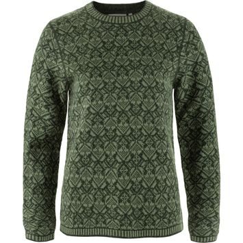 FJÄLLRÄVEN Snow Round Neck Sweater W Deep Forest
