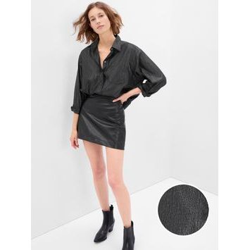 GAP 484624-02 Pruhovaná košile oversized Černá
