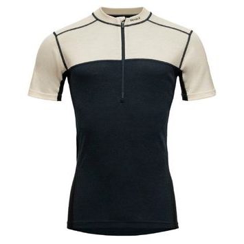 DEVOLD Lauparen Merino 190 Zip Tee Man, Raw White/Ink/Black