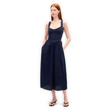 GAP 856521-02 Maxi šaty s kapsami Tmavě modrá
