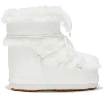MOON BOOT ICON LOW FAUX FUR OPTICAL WHITE