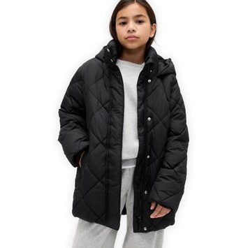 GAP 819589-00 Dětský prošívaný kabát PrimaLoft® Černá