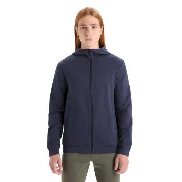 ICEBREAKER M Central Classic LS Zip Hoodie, MIDNIGHT NAVY
