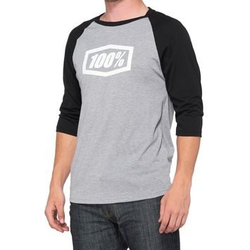 100% ICON 3/4 Sleeve Tech Tee Grey/Black
