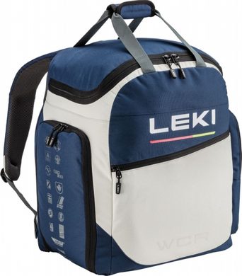 LEKI Skiboot Bag WCR / 60L, dark denim-poppy red-dawn blue