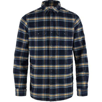 FJÄLLRÄVEN Övik Heavy Flannel Shirt M Dark Navy-Buckwheat Brown
