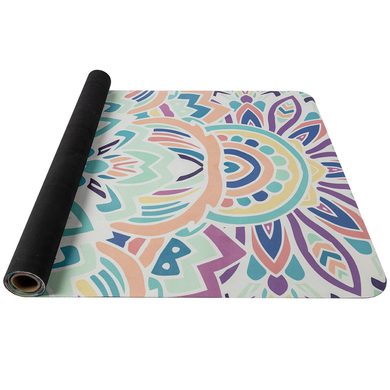 YATE Yoga mat natural rubber, pattern I, 1 mm - pink/blue