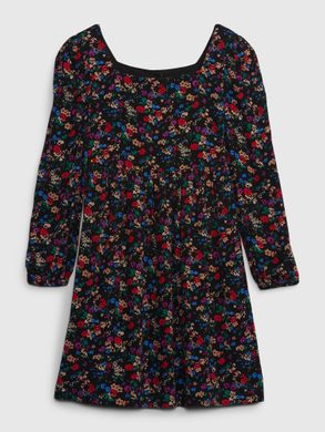 GAP 484115-00 Dětské šaty floral Lenzing™ Ecovero™ Černá