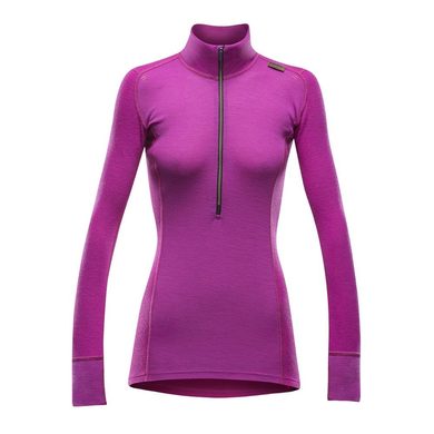 DEVOLD Wool Mesh Woman Half Zip Neck Fuchsia