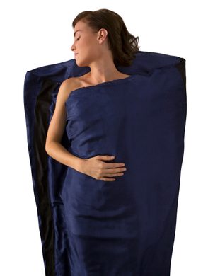 SEA TO SUMMIT Silk Liner with STRETCH PANEL MUMMY (Tapered) navy blue