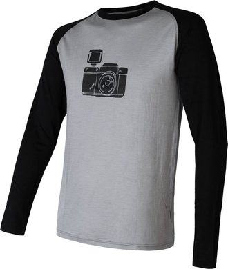 SENSOR MERINO ACTIVE PT CAMERA men's shirt long. sleeve grey/black