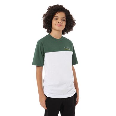 VANS BOYS VICTORY COLORBLOCK T-SHIRT (8-14 roků) Pine Needle-White