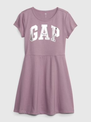 GAP 792417-01 Dětské šaty s metalickým logem Fialová