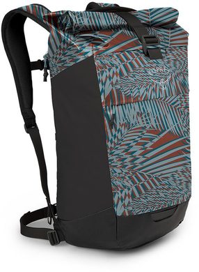 OSPREY TRANSPORTER ROLL TOP 28, palm leaf glitch print