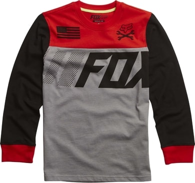 FOX Youth Galva Ls Knit Grey - tričko s dlouhým rukávem