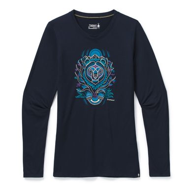 SMARTWOOL W MERINO SPORT 150 AUTUMN SUN LS GRAPH TEE deep navy