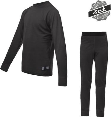 SENSOR MERINO ACTIVE JUNIORSKÝ SET černá