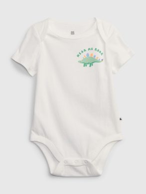 GAP 599783-02 Baby body z organické bavlny Bílá