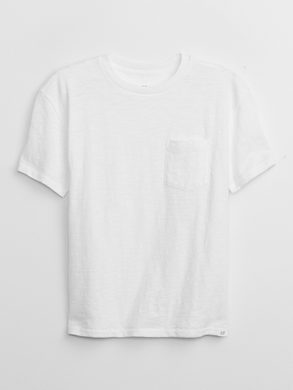 GAP 559293-02 Dětské tričko s kapsičkou Bílá