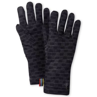 SMARTWOOL MERINO 250 PATTERN GLOVE, blck-medgray hthr micro bfchck