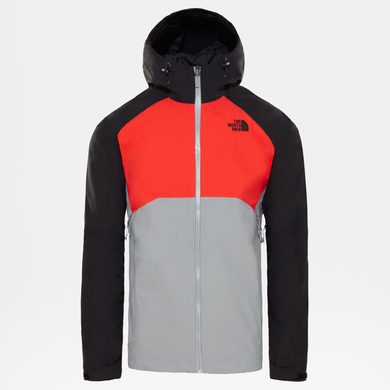 THE NORTH FACE M STRATOS JACKET MID GRY/FIERY RED/TNF BLK