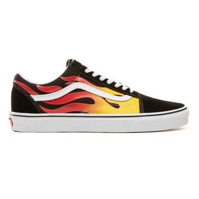 VANS UA OLD SKOOL (FLAME), BLACK/BLACK/TR WHT