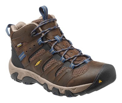 KEEN Koven Mid WP M, brown/blue - pánská outdoorová obuv