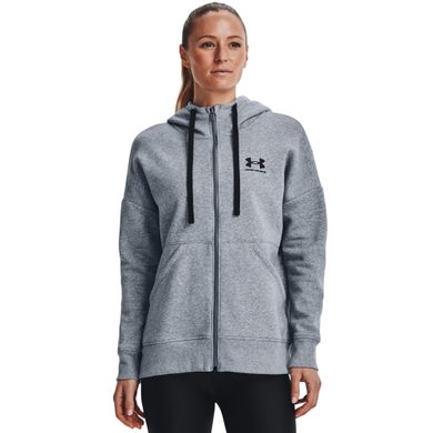 UNDER ARMOUR Rival Fleece FZ Hoodie, Gray/black