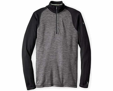 SMARTWOOL M MERINO 250 BASELAYER PATTERN 1/4 ZIP, black