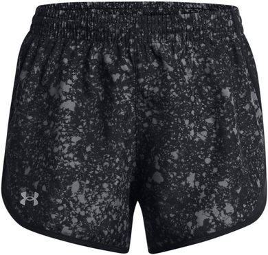 UNDER ARMOUR Fly By Printed Short , Black / Black / Reflective