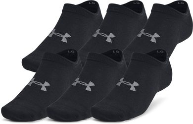 UNDER ARMOUR Essential No Show 6pk, Black / Black / Castlerock