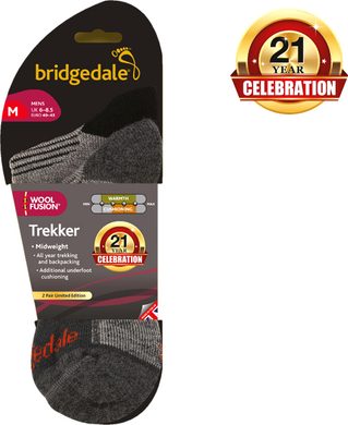 BRIDGEDALE Trekker 21st Year Twinpack, black/grey
