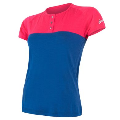 SENSOR MERINO AIR PT ladies shirt with buttons magenta/blue