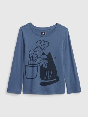 GAP 430116-00 Dětské tričko organic s potiskem Modrá