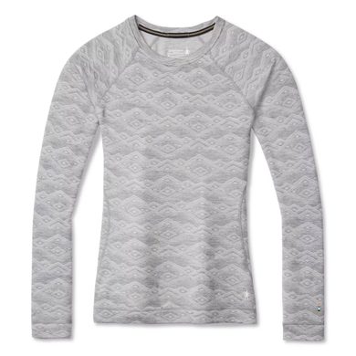 SMARTWOOL W MERINO 250 BASELAYER PATTERN CREW, light gray mountain fairisle