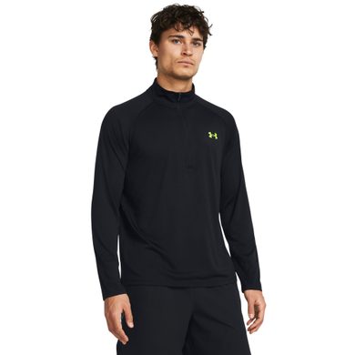 UNDER ARMOUR Tech 2.0 1/2 Zip, Black / High Vis Yellow