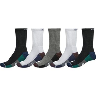 GLOBE Evan Crew Sport Sock 5pack, white/navy/black