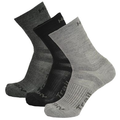 HUSKY Ponožky Trail 3 pack černá/antracit/sv.šedá