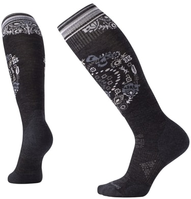 SMARTWOOL W PHD SKI LIGHT ELITE PATTERN, charcoal