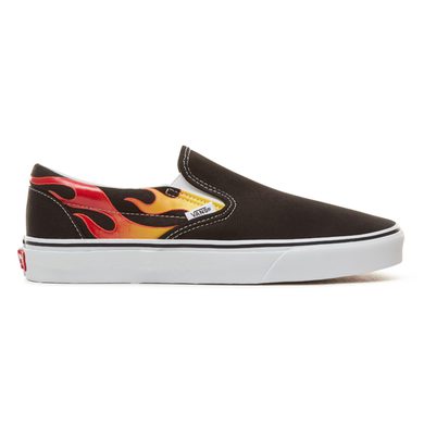 VANS FLAME CLASSIC SLIP-ON SHOES (Flame) Black/Black/True White