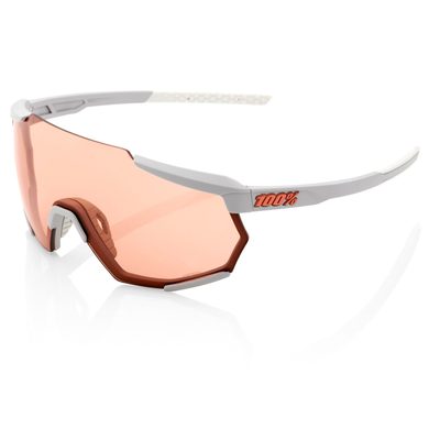 100% RACETRAP - Soft Tact Stone Grey - HiPER Coral Lens