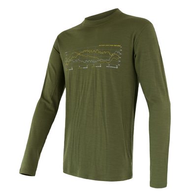 SENSOR MERINO ACTIVE PT TRACK men's long sleeve shirt safari